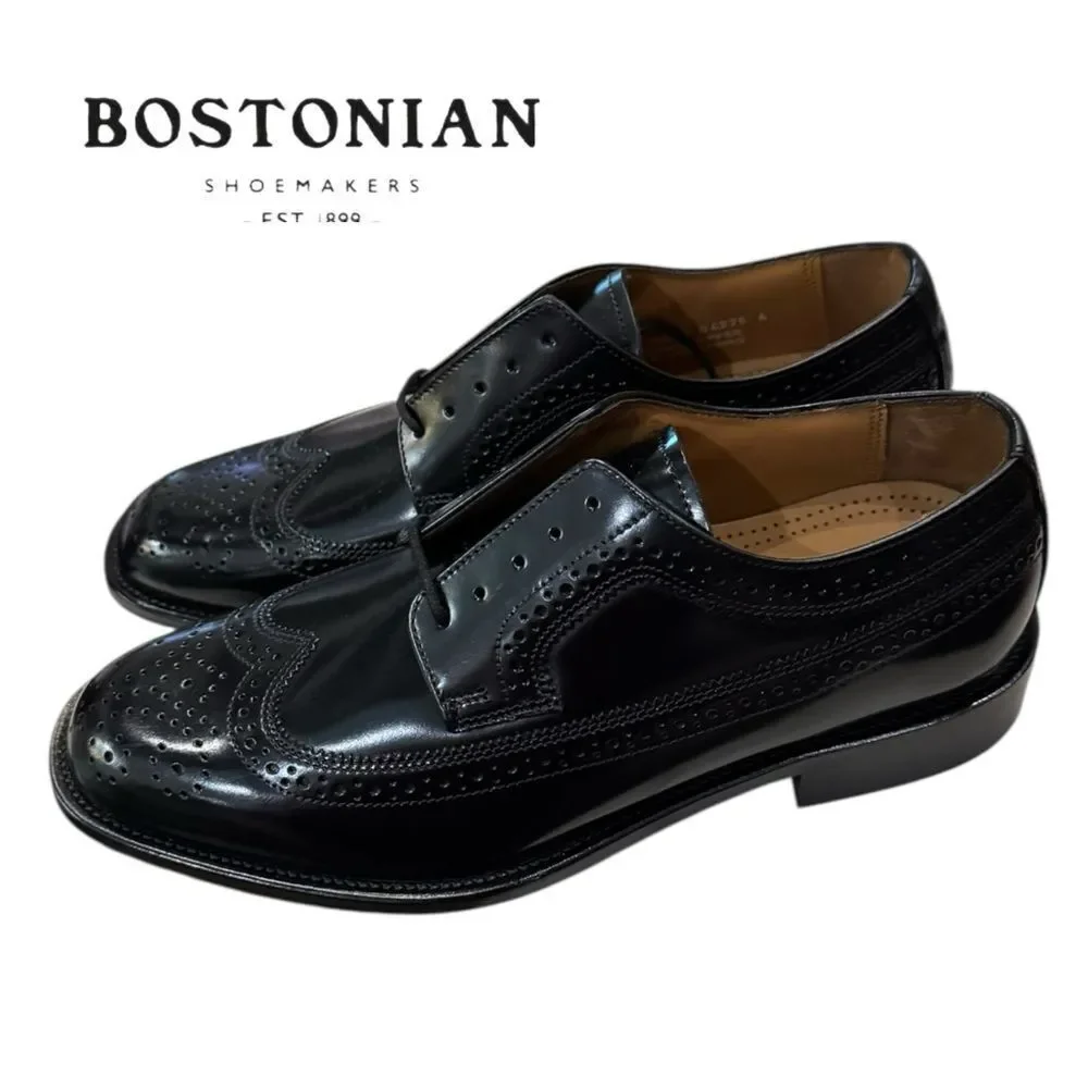 New Bostonian Black Leather Men's Oxford Dress Shoes 7.5